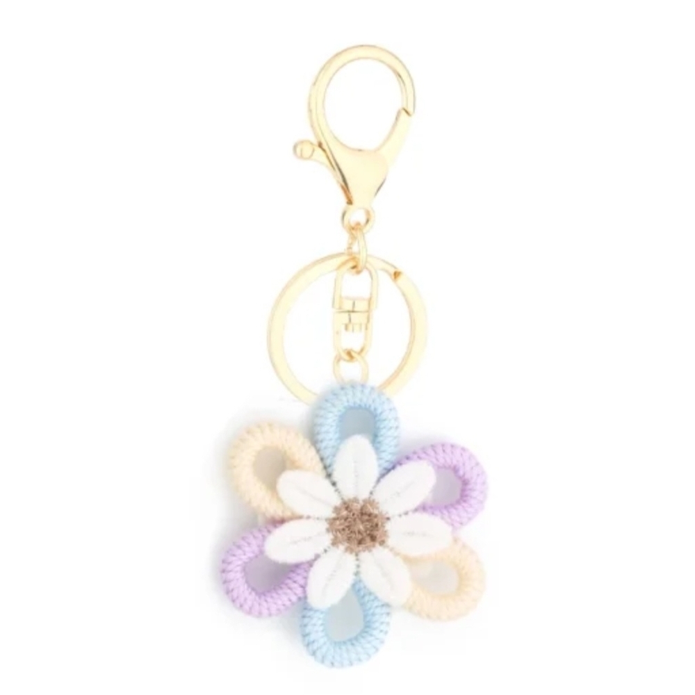 Pastel Flower Purse Charm/Keychain 3 Pcs. - Picture 2 of 6